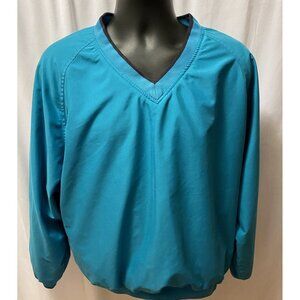 Outdoor World Golf  Apparel Mens Size Large Windbreaker V Neck Green